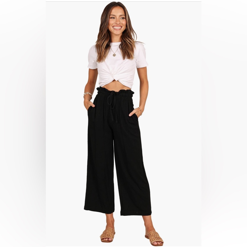 NWT Hawthorn Linen & Cotton Blend Wide Leg Crop Pants
